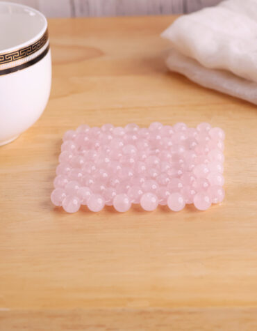rose quartz beads coaster