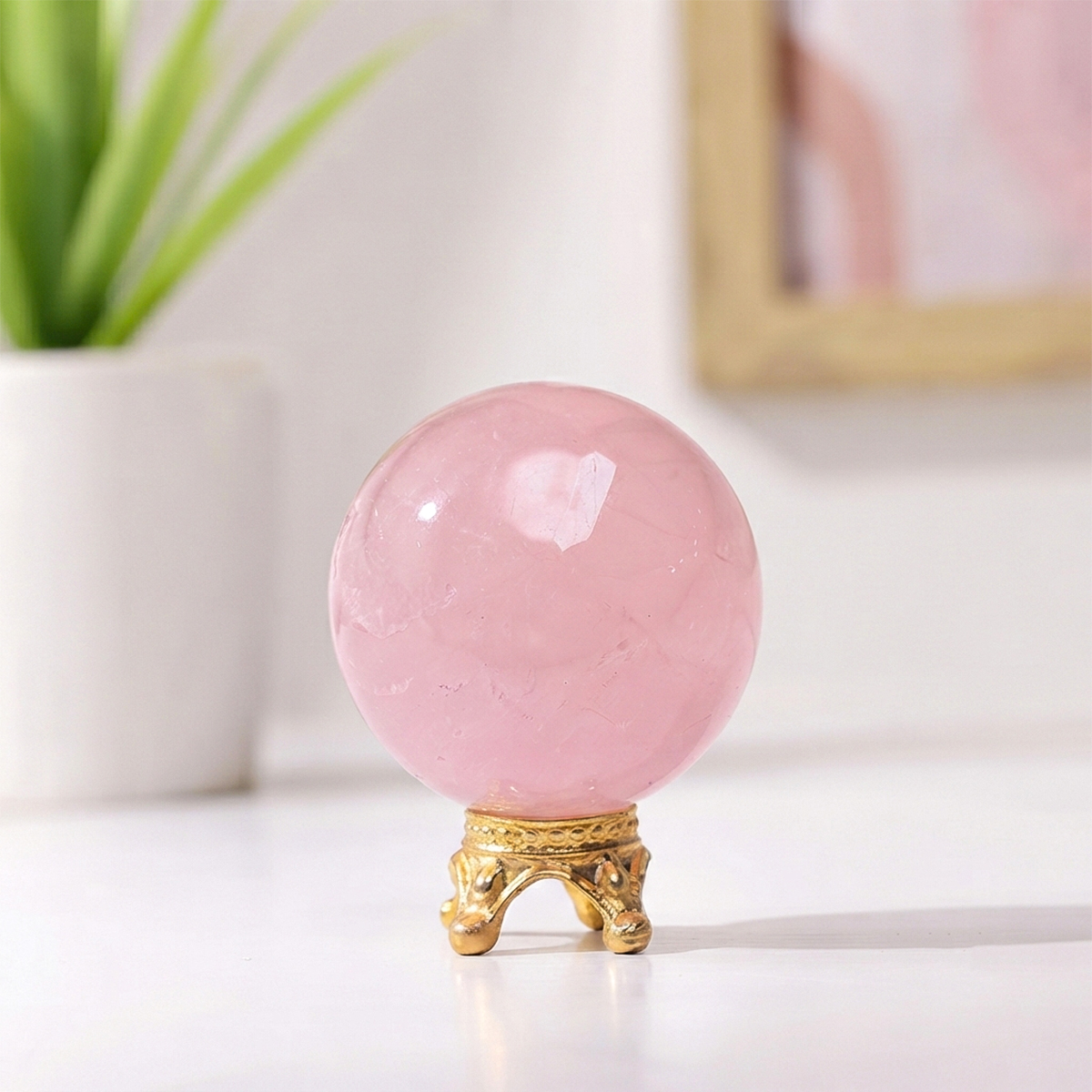 Rose Quartz Mini Sphere HQ (2) rose quartz mini sphere hq