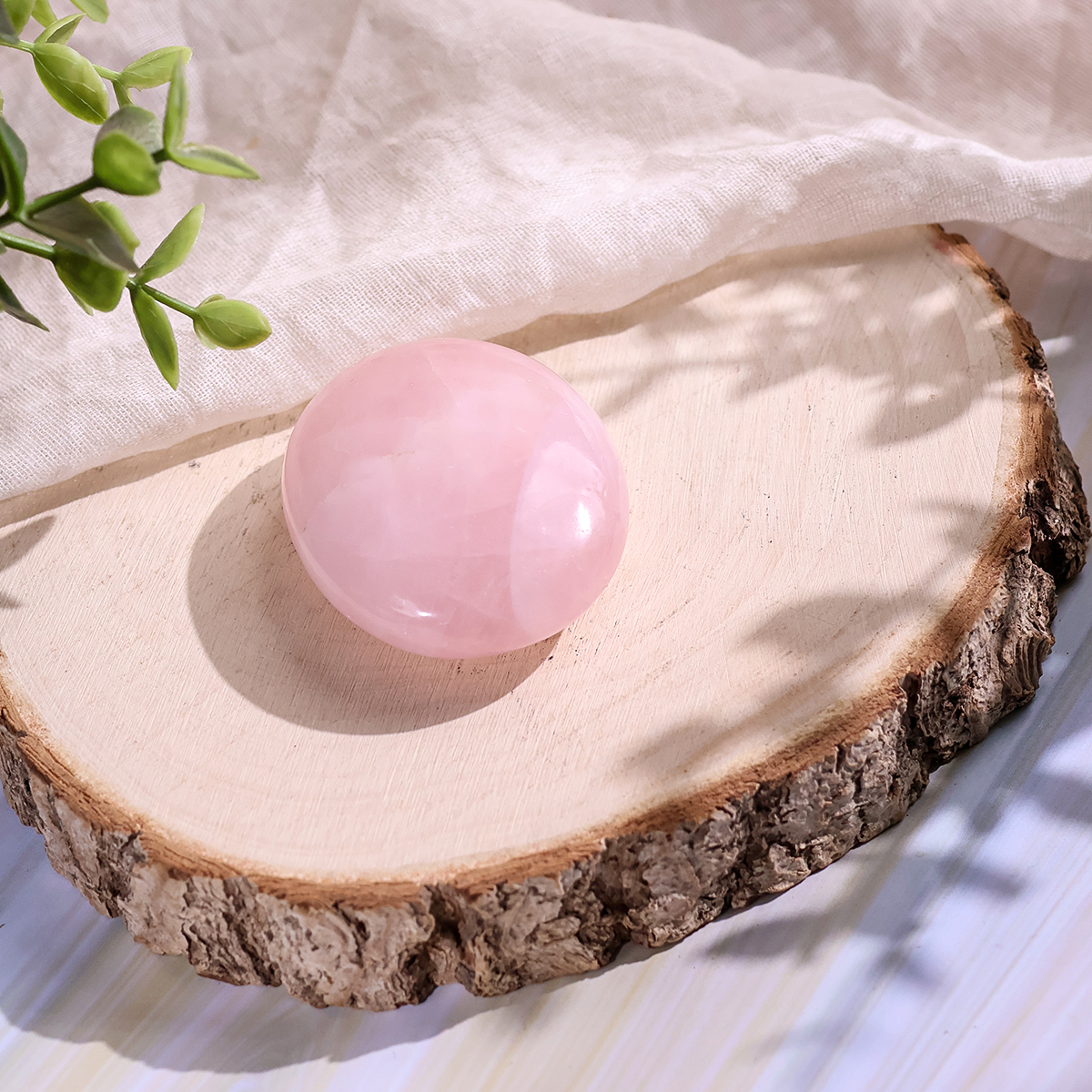 Rose Quartz Palm Stone (2) rose quartz palm stone