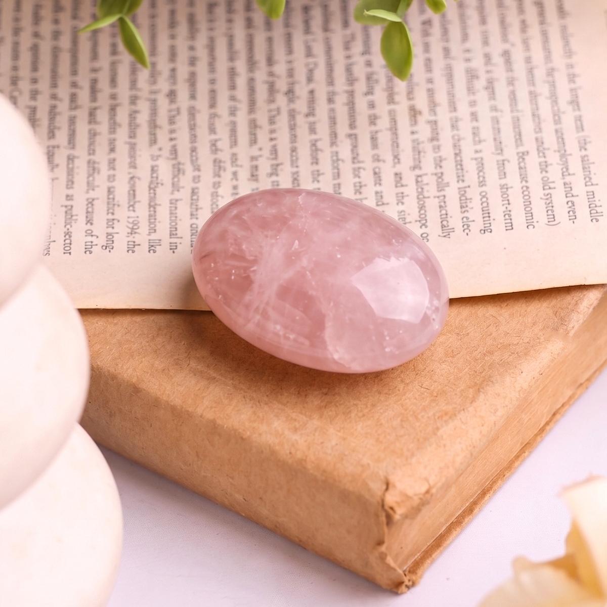 Rose Quartz Palm Stone (5) rose quartz palm stone