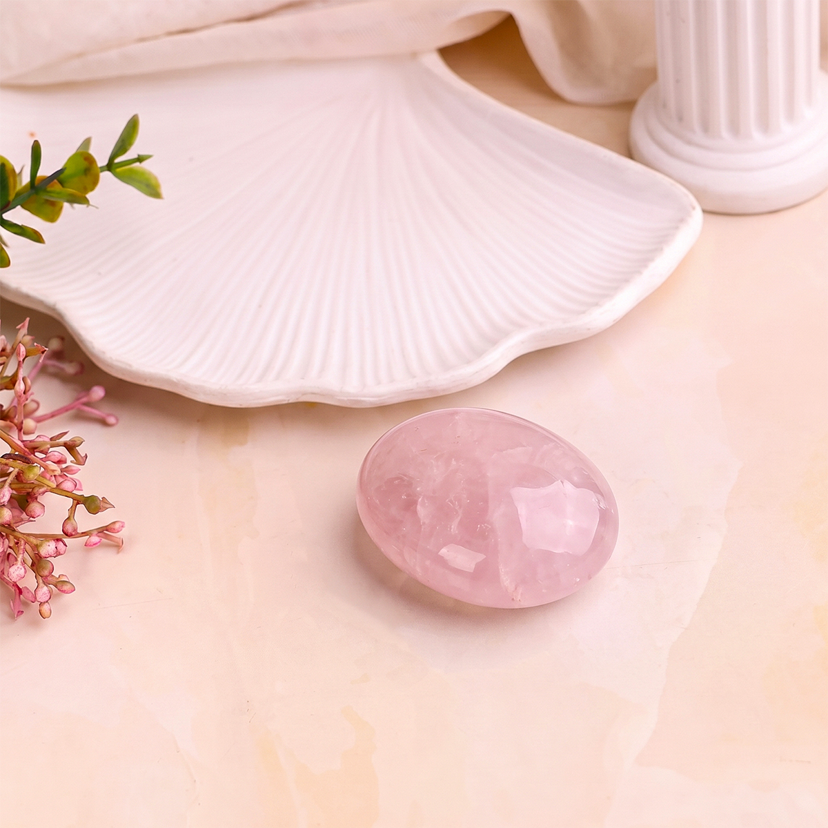 Rose Quartz Palm Stone rose quartz palm stone