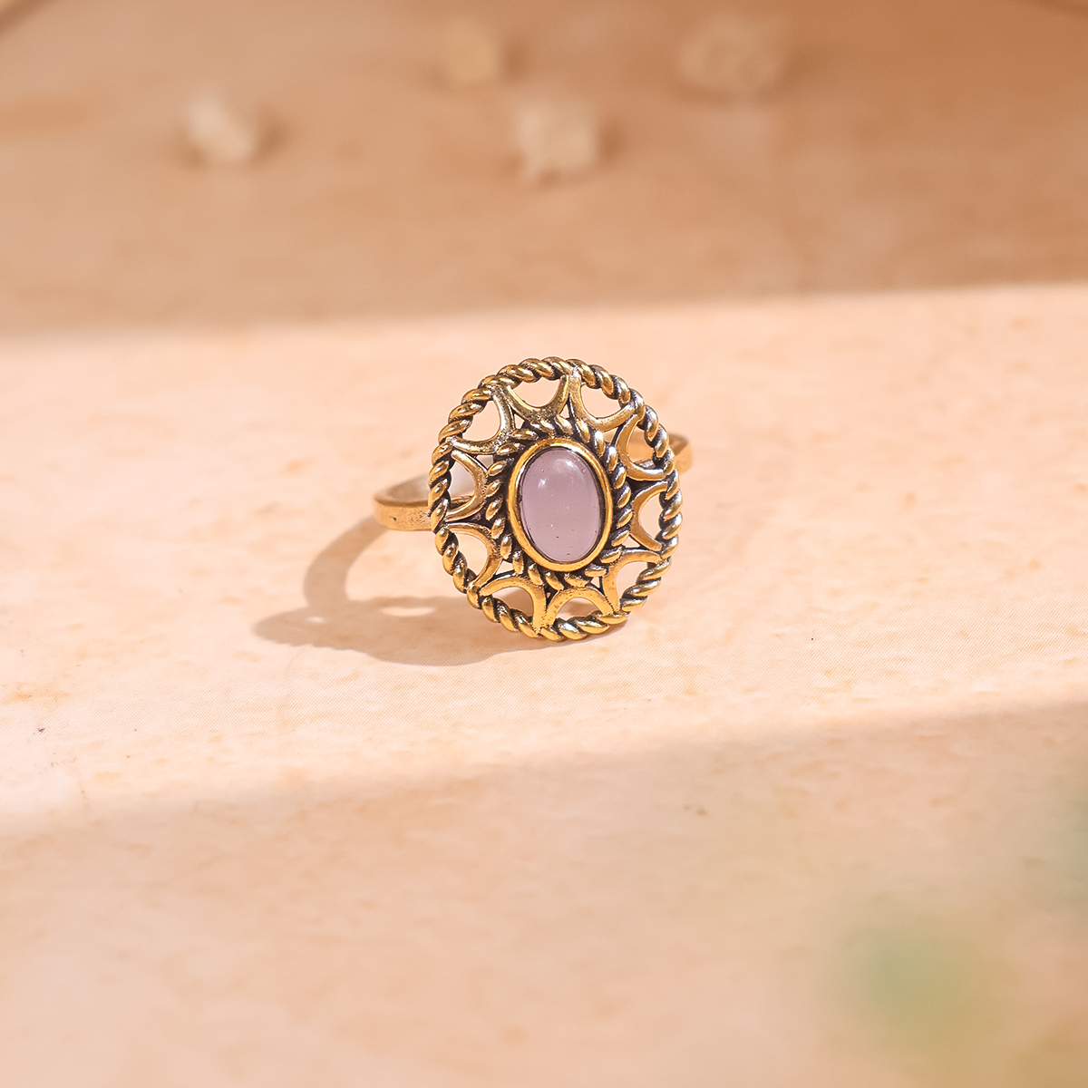 Rose Quartz Small Design Ring -7-Shubhanjali Srore (1) rose quartz small design ring