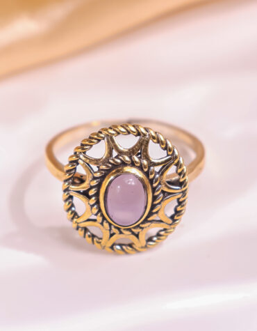 rose quartz small design ring