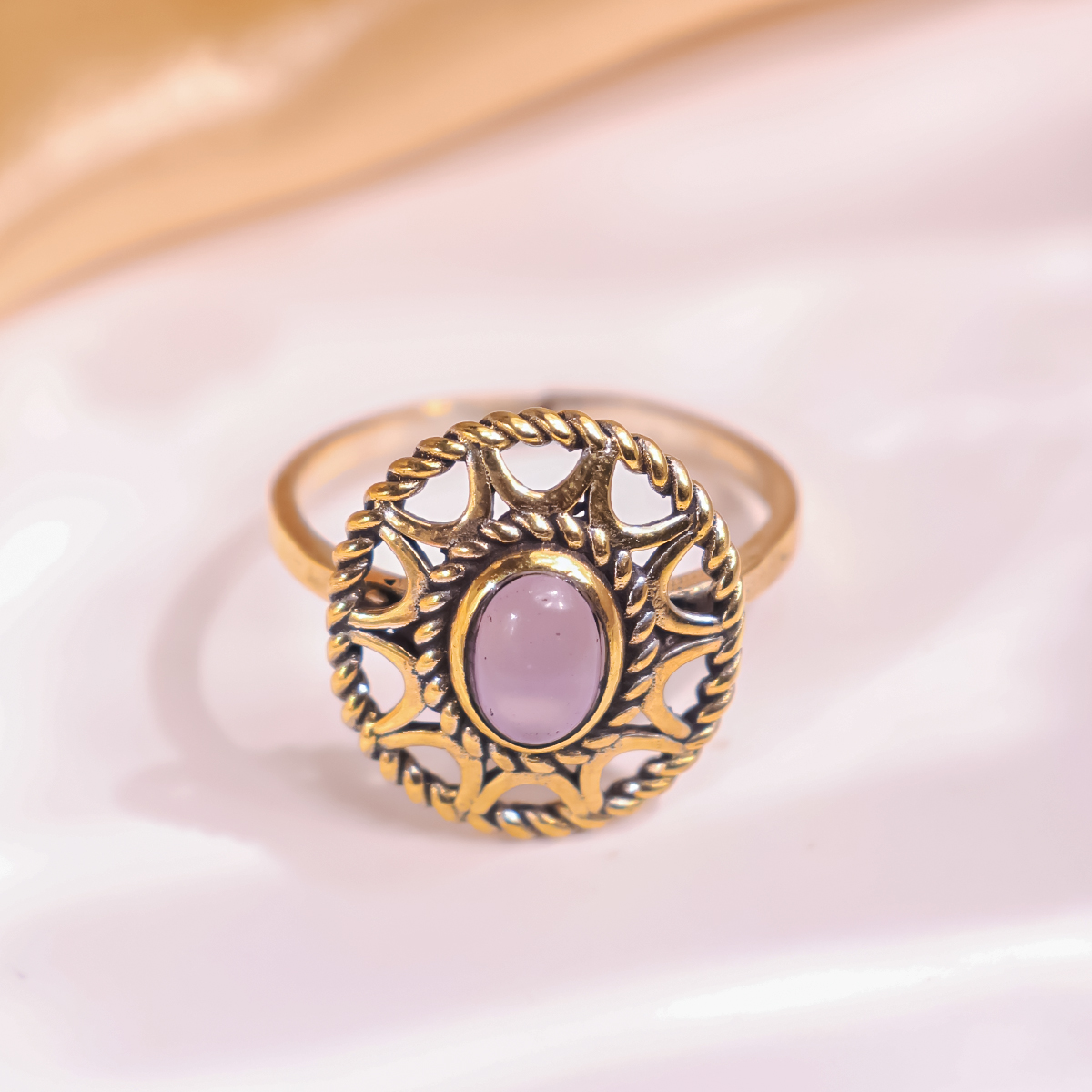 Rose Quartz Small Design Ring -7-Shubhanjali Srore (4) rose quartz small design ring
