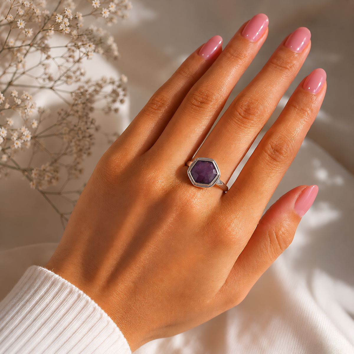 Ruby Corundum Silver Ring-Shubhanjal Store (2) ruby corundum silver ring