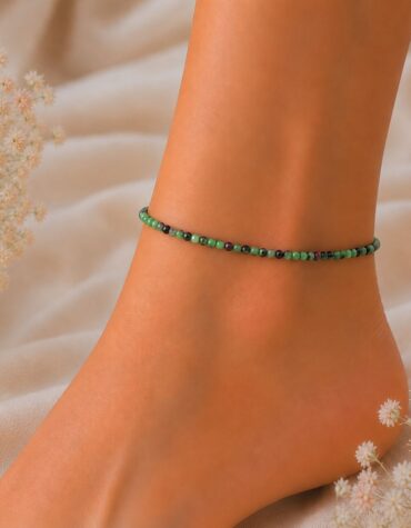ruby zoisite faceted anklet 3mm