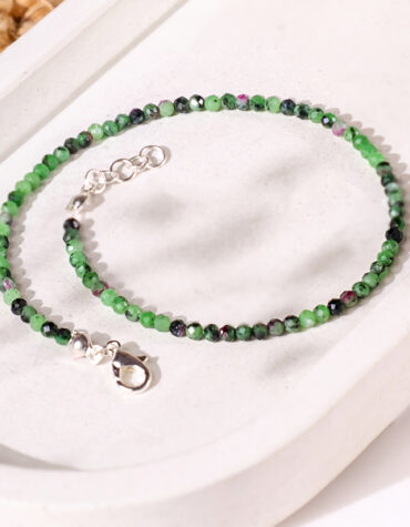 ruby zoisite faceted anklet 3mm