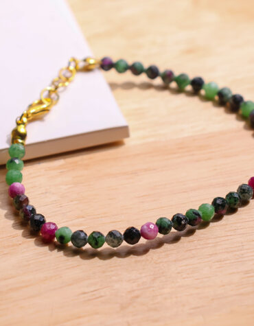 ruby zoisite faceted chain bracelet 4mm