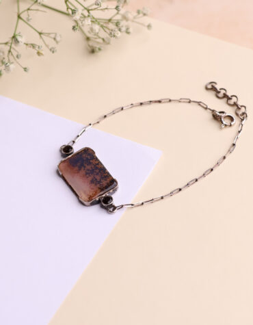 russian dendrite bracelet silver