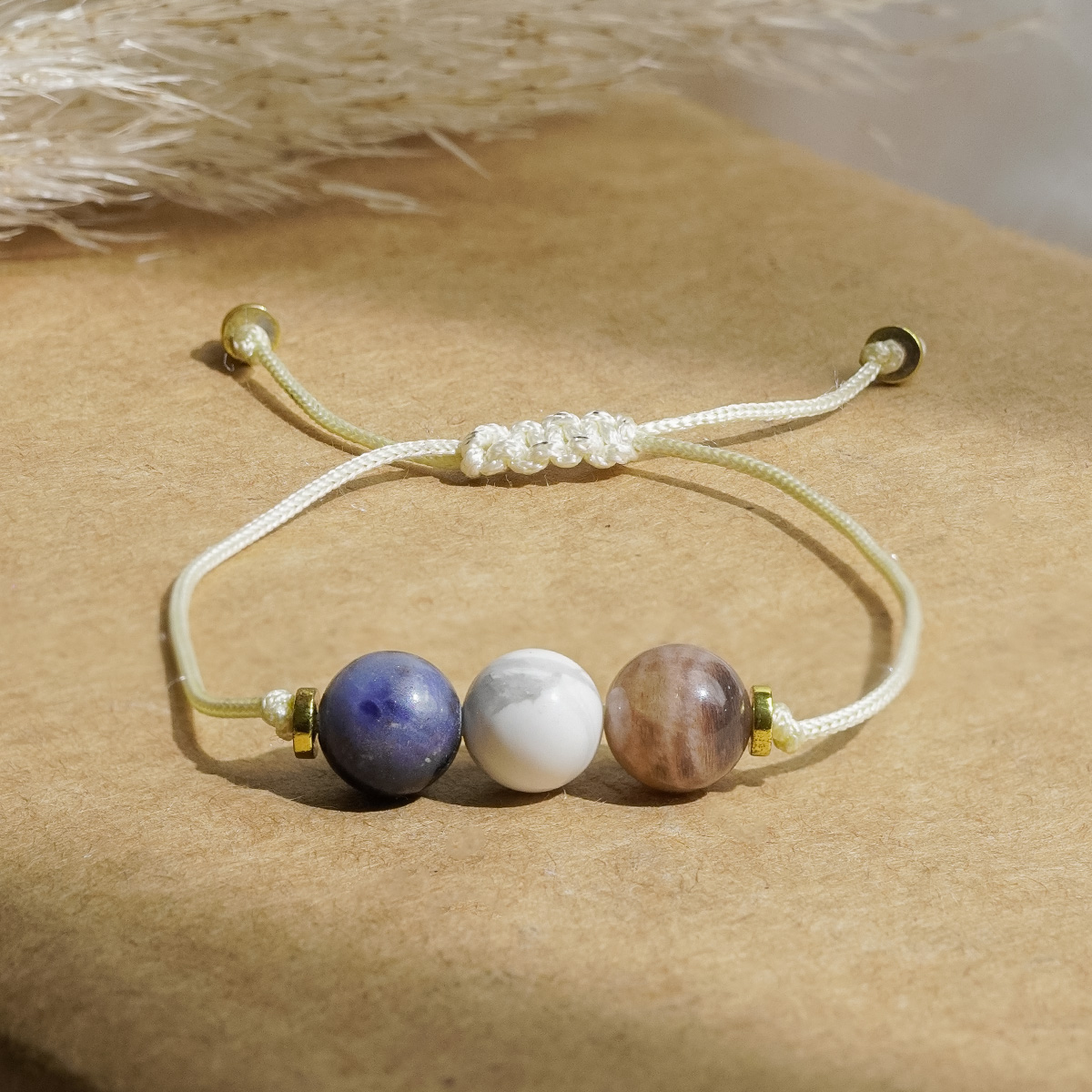 Self Care 3 Beads Thread Bracelet - Shubhanjali Store (2) self care 3 beads thread bracelet