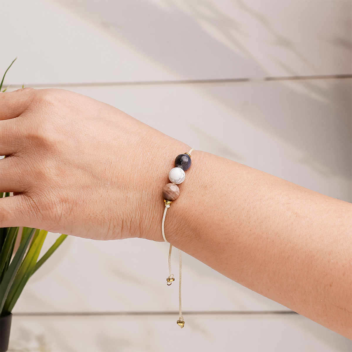 Self Care 3 Beads Thread Bracelet - Shubhanjali Store (3) self care 3 beads thread bracelet