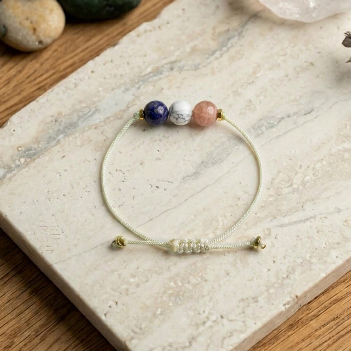 Self Care 3 Beads Thread Bracelet - Shubhanjali Store (4) self care 3 beads thread bracelet