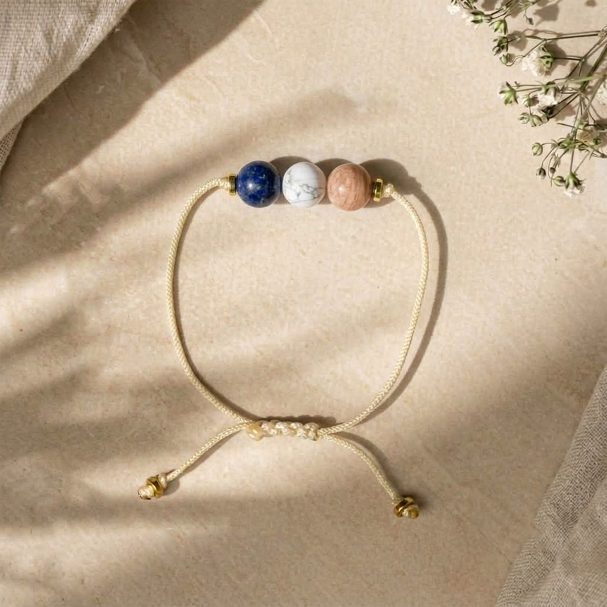 Self Care 3 Beads Thread Bracelet - Shubhanjali Store (5) self care 3 beads thread bracelet