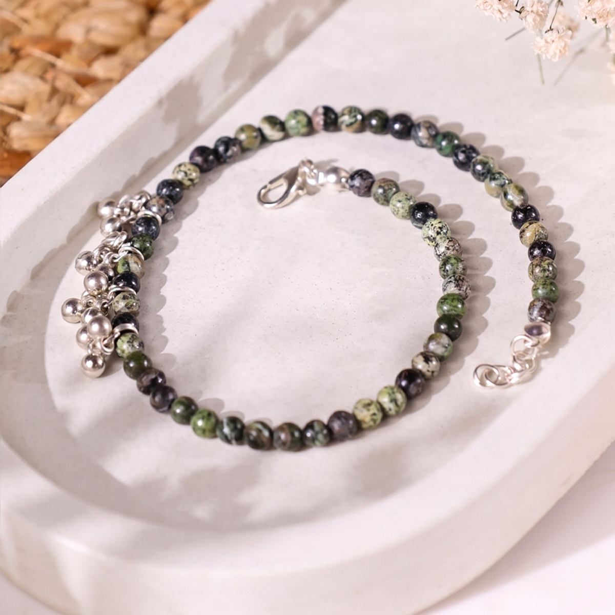 Seraphinite Anklet 4mm-Shubhanjali Store (4) seraphinite anklet 4mm