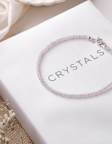 smokey quartz faceted anklet 2 mm
