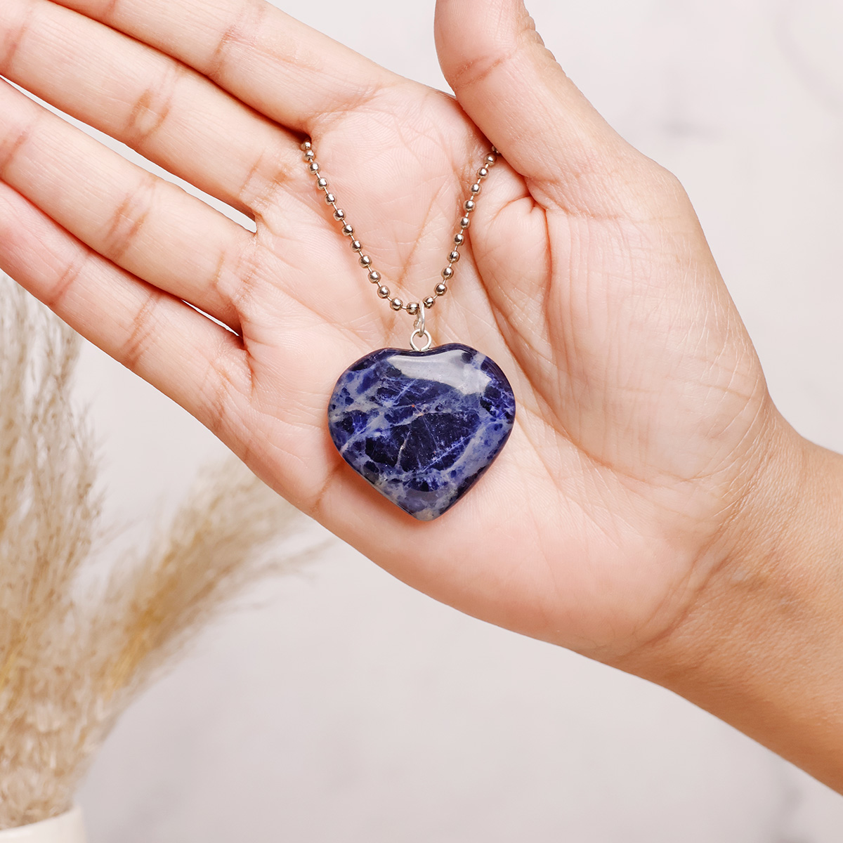 Sodalite Big Heart Pendant-Shubhanjali Store (1) sodalite big heart pendant