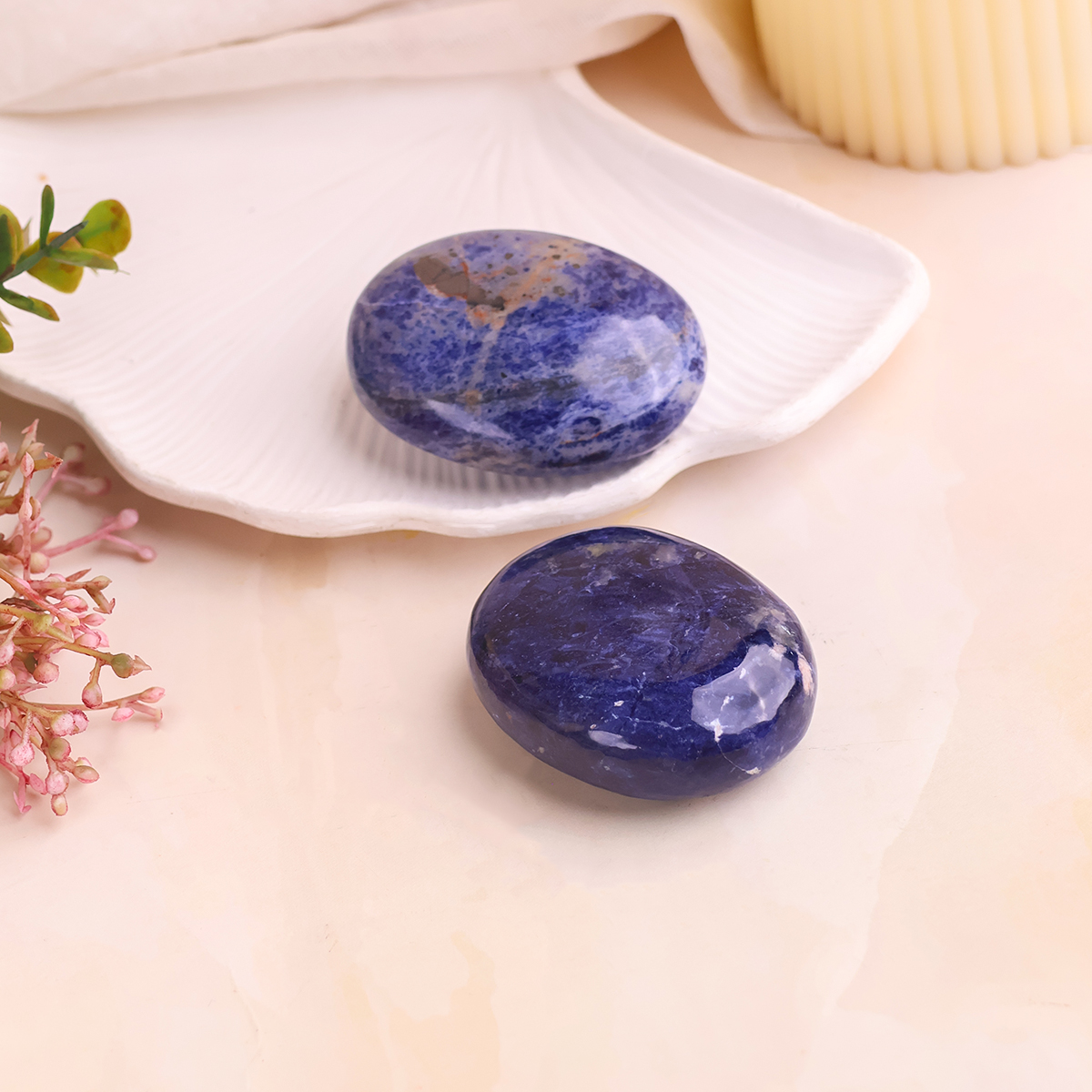 Sodalite Palm Stone (3) sodalite palm stone