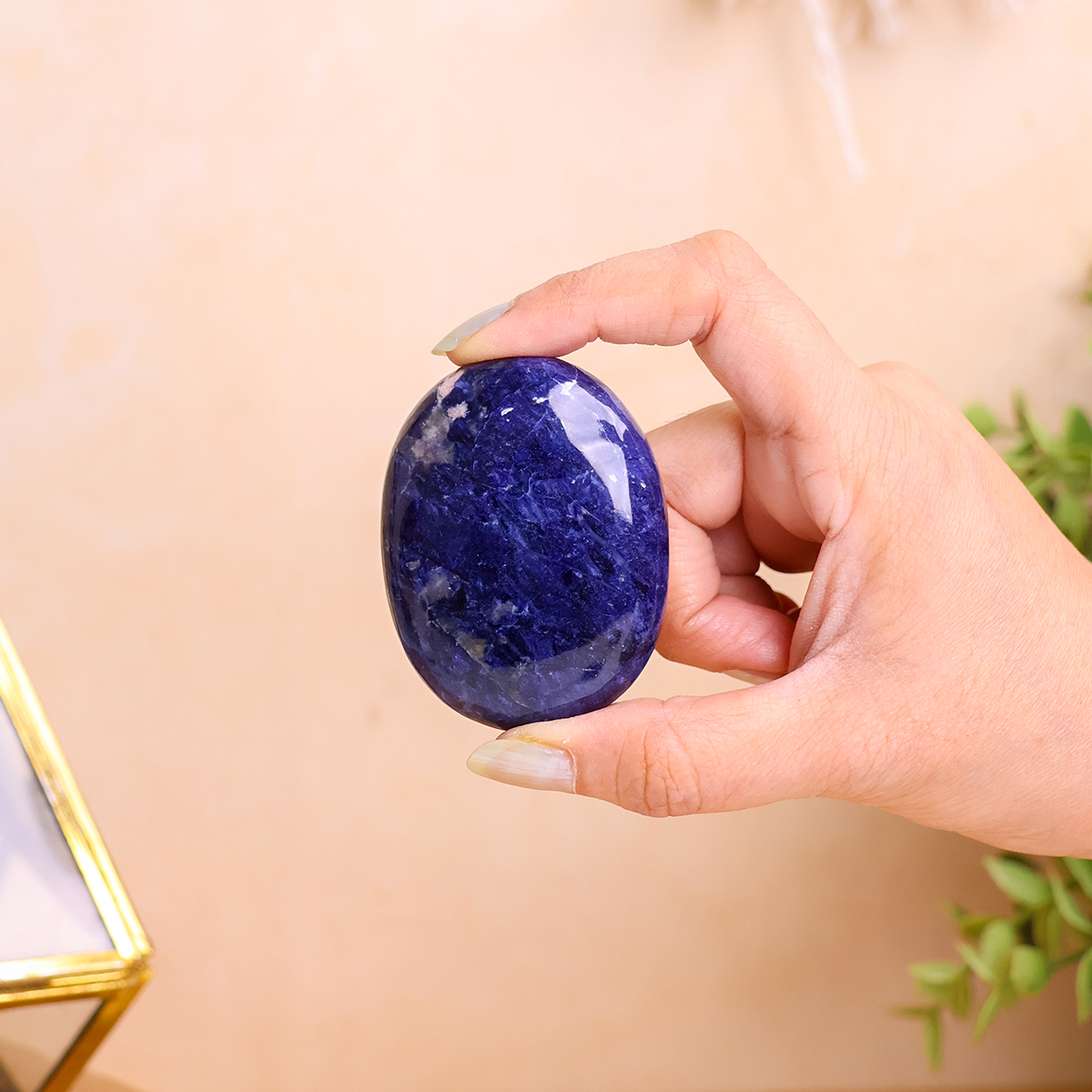 Sodalite Palm Stone (6) sodalite palm stone