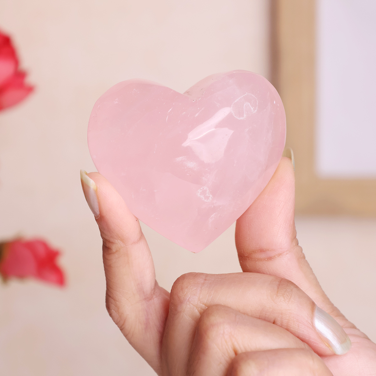 Star Rose Quartz Heart-Shubhanjali Store (2) star rose quartz heart