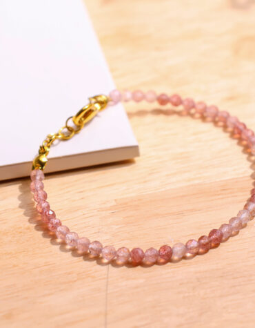 strawberry faceted chain bracelet 4mm