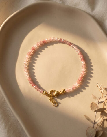 strawberry faceted chain bracelet 4mm