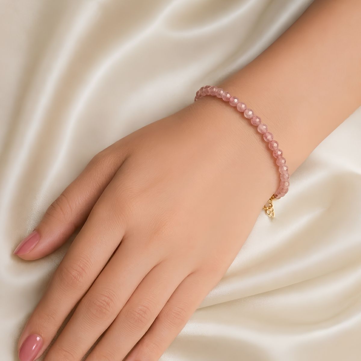 Strawberry Faceted Chain Bracelet 4mm-Shubhanjali Store (5) strawberry faceted chain bracelet 4mm