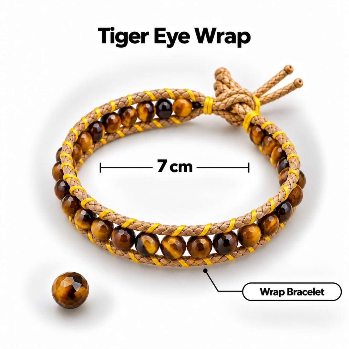 Tiger Eye Wrap Bracelet 4mm tiger eye wrap bracelet 4mm