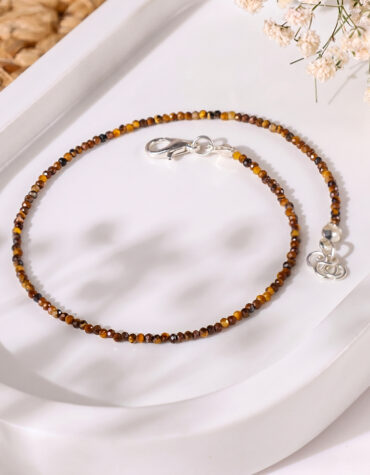 tiger eye faceted anklet 2 mm