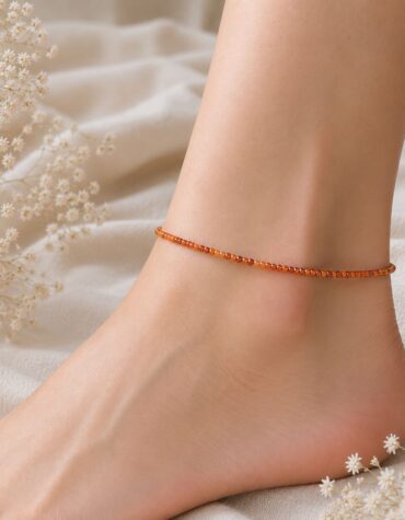 tiger eye faceted anklet 2 mm