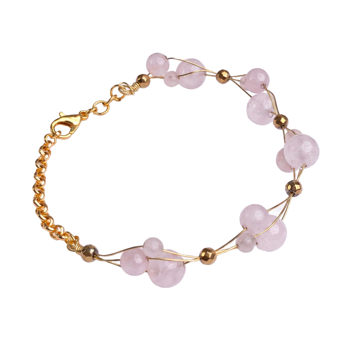 Untitled-1 rose quartz wire bracelet