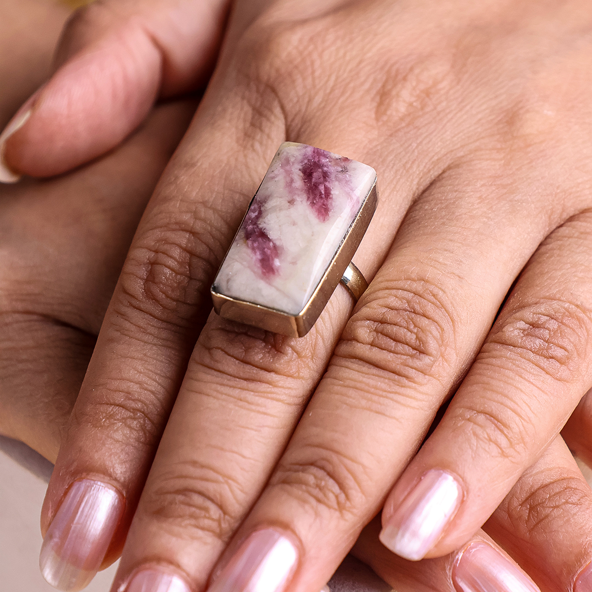Untitled-13 pink tourmaline cabochon ring