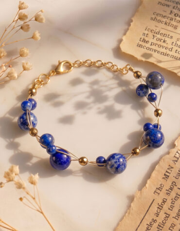lapis wire bracelet