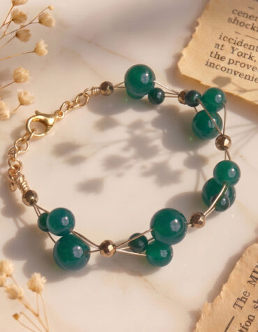 green jade wire bracelet
