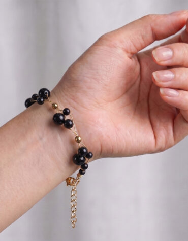 black tourmaline wire bracelet