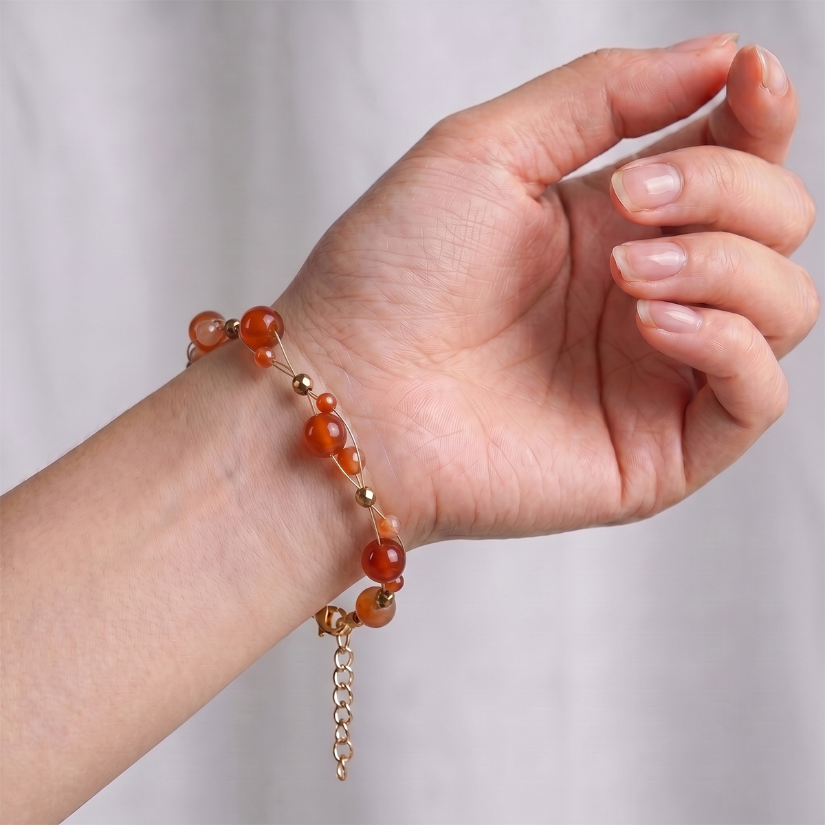 Untitled-3 red carnelian wire bracelet
