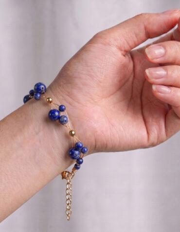 lapis wire bracelet