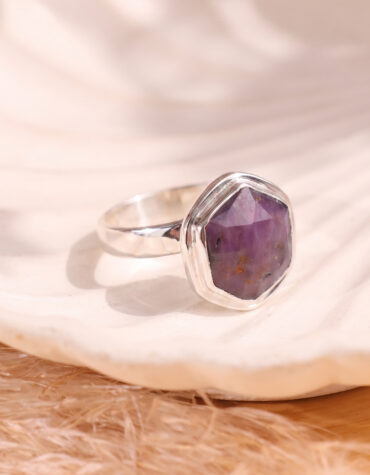 ruby corundum silver ring