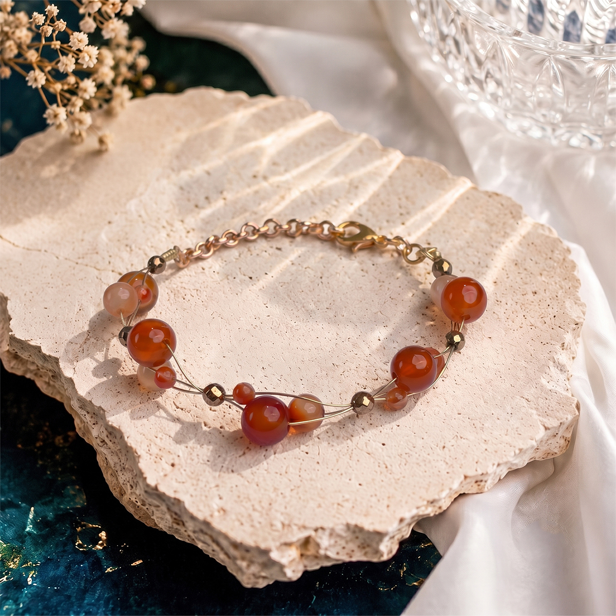 Untitled-4 red carnelian wire bracelet