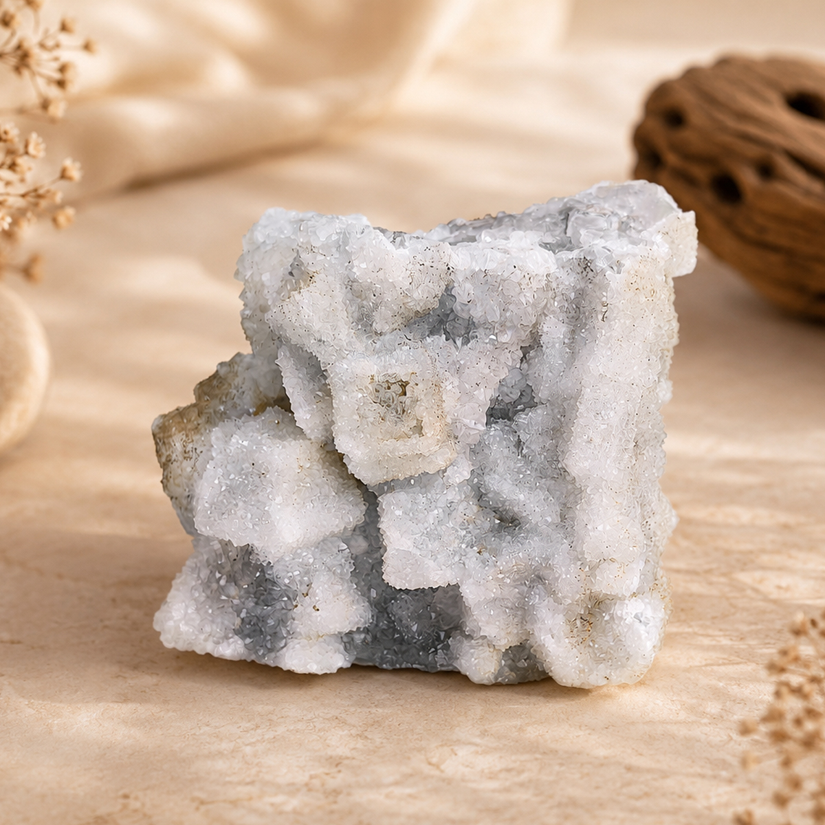 Untitled-5 quartz on fluorite cluster