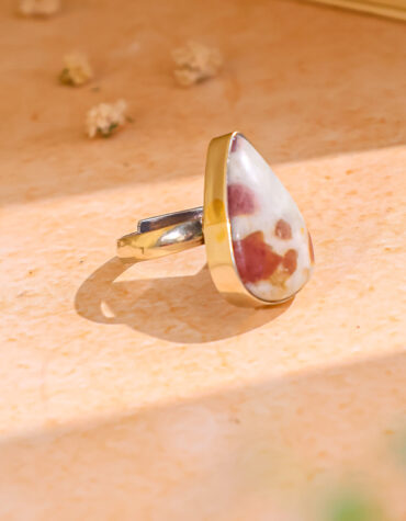 pink tourmaline cabochon ring