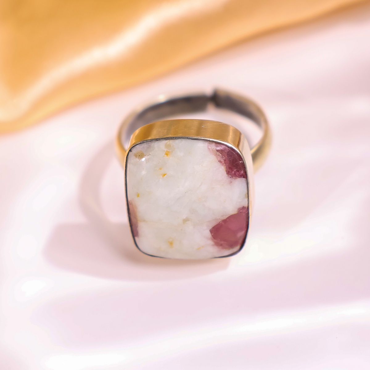 Untitled-9 pink tourmaline cabochon ring