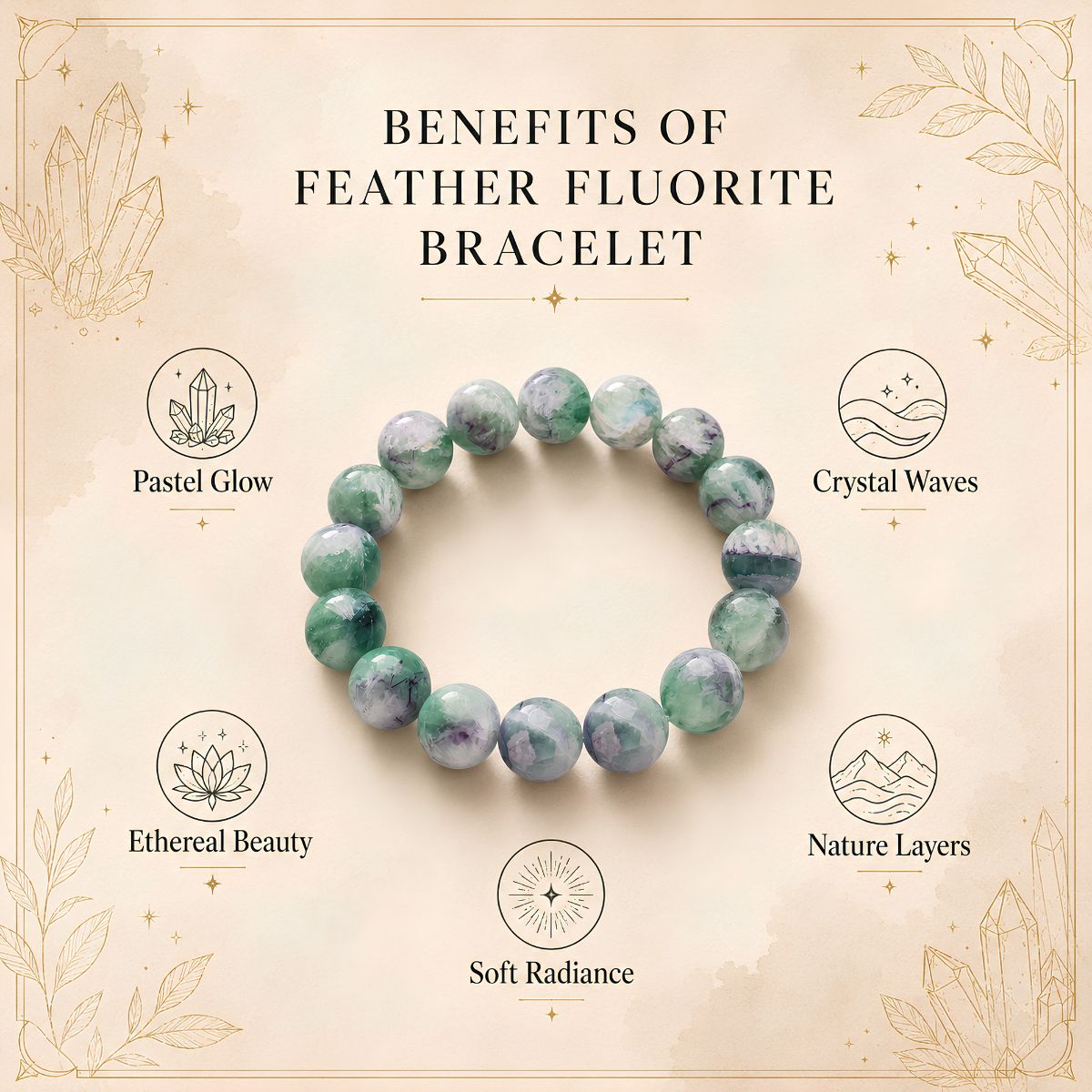 Untitled design (10) feather fluorite bracelet
