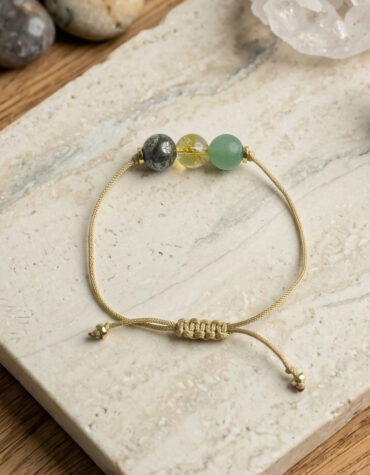 wealth 3 beads thread bracelet