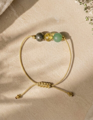 wealth 3 beads thread bracelet