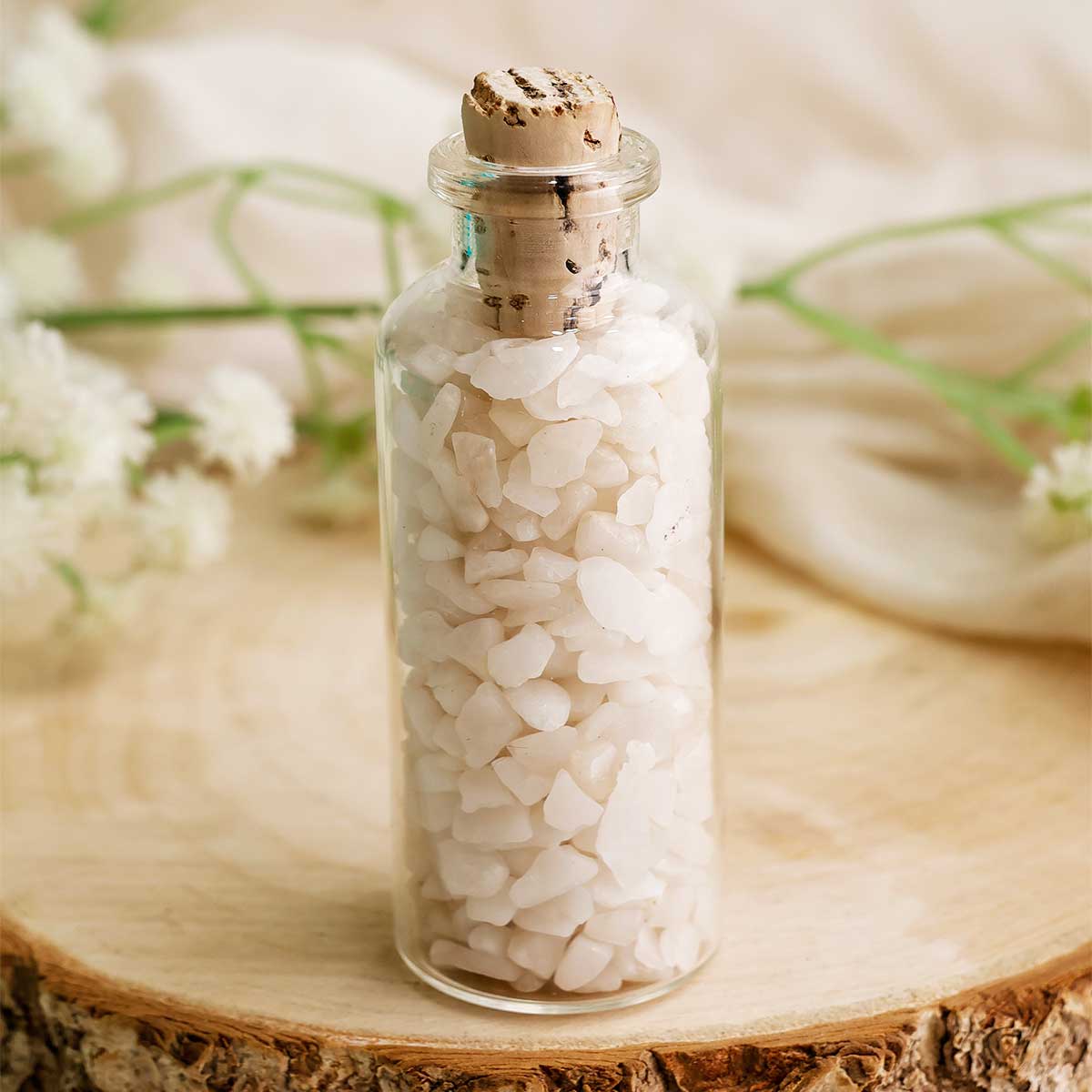 White Agate Chips Jaar-Shubhanjali Store (2) white agate chips jaar