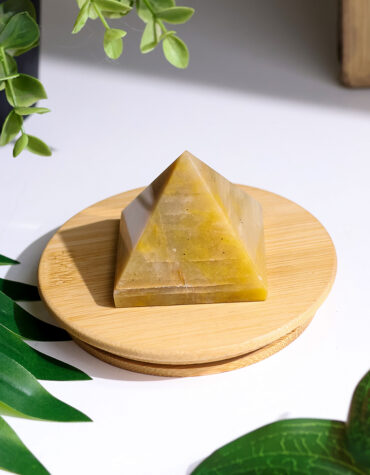 yellow aventurine stone pyramid