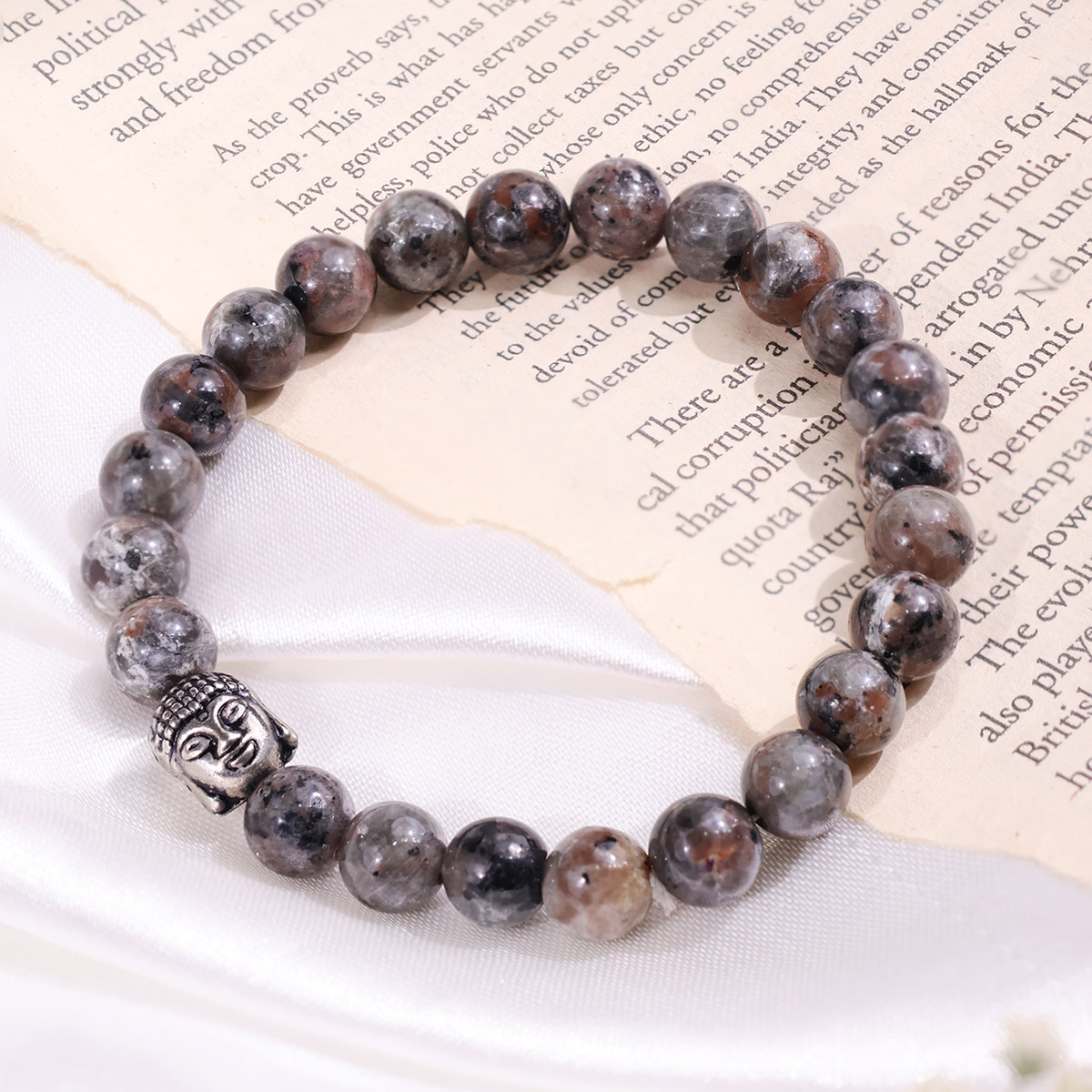 Yooperlite Buddha Bracelet 8 mm-Shubhanjali Store (1) yooperlite buddha bracelet 8 mm