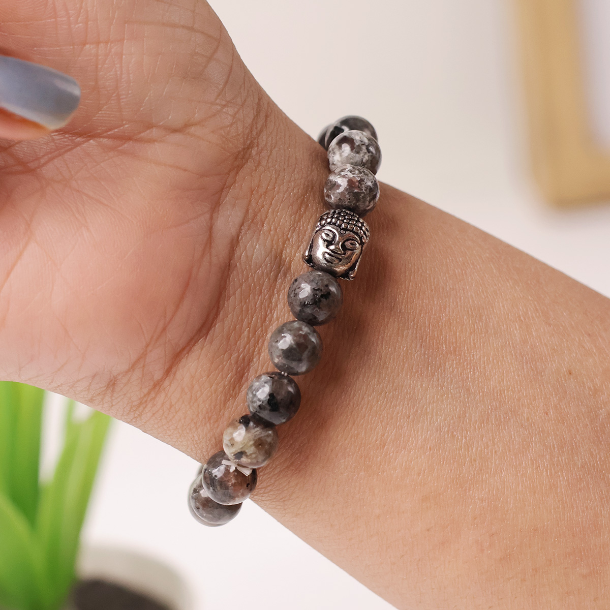 Yooperlite Buddha Bracelet 8 mm-Shubhanjali Store (2) yooperlite buddha bracelet 8 mm