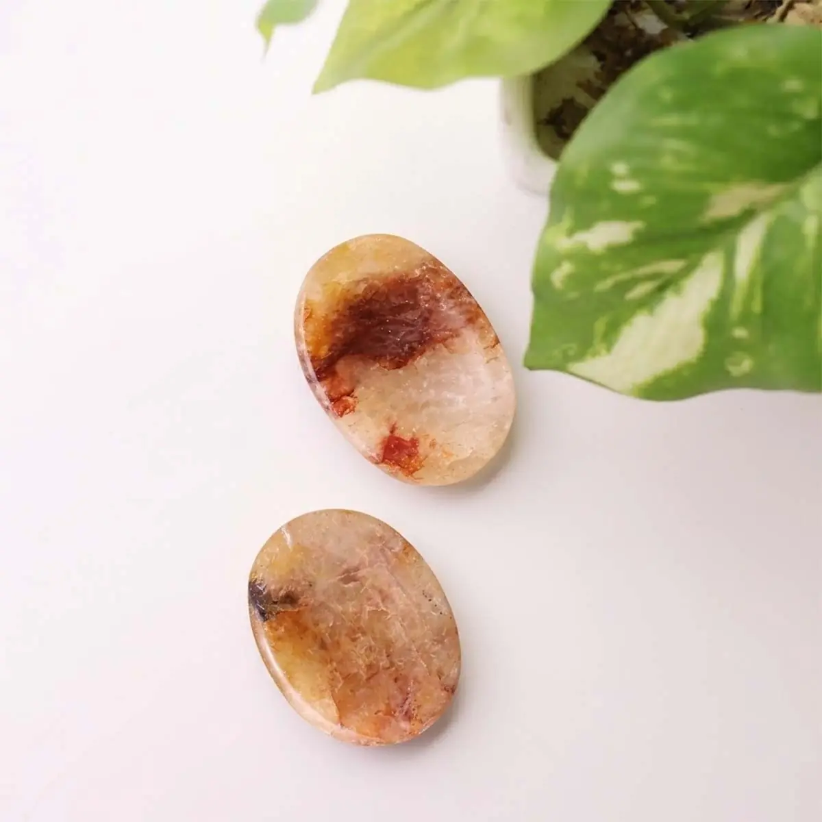 golden quartz worry stone-shubhanjali Store(5) golden quartz worry stone