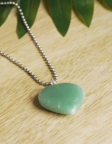 green aventurine big heart pendant